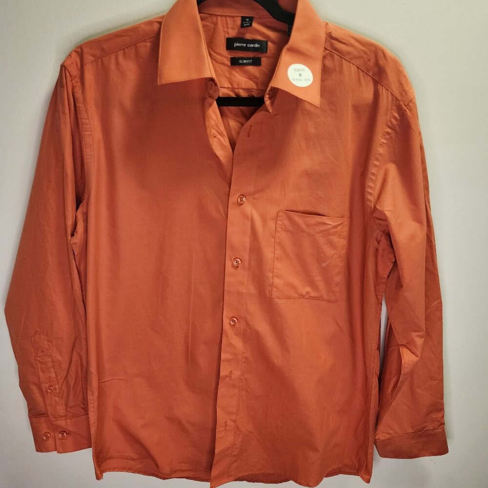 Pierre Cardin Slim Fit Orange Suit Shirt - Size M